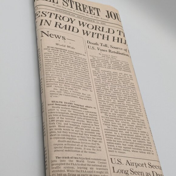 Wall Street Journal Sep 12, 2001, "Terrorists Destroy World Trade Center" - Picture 5 of 5